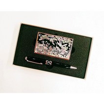 한국 전통 자개 나전칠기 명함케이스 명함집 볼펜 세트 송학 사슴 한국 기념품 외국인 라이온스 홈스테이 바이어 선물 초등학교 선물 스승의날선물