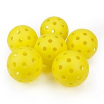 피클볼 야외용 내구성 볼 40 홀 6 개 74mm, 6 Pcs Yellow (Thanks)
