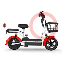 MONTHERIA 성인 전기 자전거 48V 이륜 출퇴근 배달 전동 바이크 A598-01, 12A-여정30~40킬로미터, 붉은색