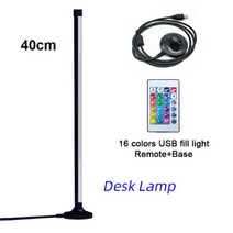 RGB 플로어 램프 코너 스탠딩 침실 침대 머리맡 장식 거실 아트 원격 실내 파티 스탠드 조명, USB 40cm Colorful, US Plug, White no remote