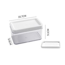 1pcs 버터 스토리지 박스 스테인레스 스틸 버터 슬라이서 케이스 신선한 유지 치즈 케이스 빠른 커팅 버터 커터 슬라이서 주방, Halved knife, 러시아