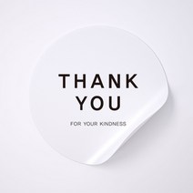 사심데코 선물포장 원형 스티커, 50개입, THANKYOU(화이트)