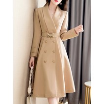 COSYEVNO V넥 롱 룩 여성 트렌치코트