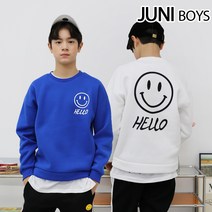 헬로스마일맨투맨 티셔츠_기모안감