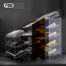 3단 키보드 디스플레이 아크릴 기계식키보드 키캡 랙, 투명브라운  5단