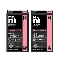 일동 마이니 시너지 코큐텐 코엔자임 큐텐 큐10 Q10 식약처인증 건강기능식품, 2개, 코엔자임큐텐 60캡슐