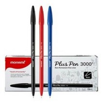 모나미 수성펜 프러스펜 3000 0.3mm 12자루 플러스펜, 적색 (12자루)