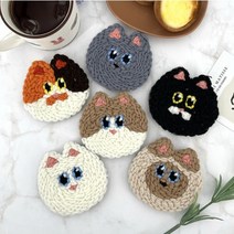 펀치니들 티 코스터 컵받침 만들기 펀칭니들 diy 세트 패키지, 개구리