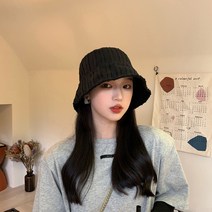 DFMEI 바람 빈티지 와일드 버킷햇 여 봄여름 얇은 햇빛 가리개 소프트 여아 물통 모자 얼굴 가리개 선볼모자, DFMEI 블랙