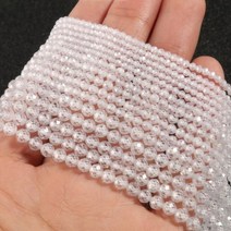 DIY 컬러 스톤 비즈 쥬얼리 액세서리 15 인치 2 3 4mm, 3mm (approx 110pcs), Clear White