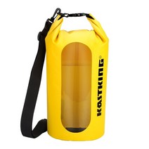 활어가방 kastking 100 방수 dry bag with clear window 500d pvc material dry bag 10l 20l 30l 낚시 캠핑 카약 하이킹, 20리터, 노랑