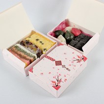 피크닉앤패키지 추석송편떡포장용기 어린이집선물포장답례품, 매화한과 떡상자(소)2개