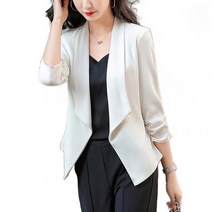 JUSTFEELING 봄여름 정장 코트 7부 소매 자켓 결혼 면접 오피스룩 상의 빅사이즈