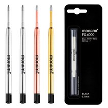 모나미 볼펜심 FX4000 153 골드 ID 블랙 화이트 리필심, 실버(1.0mm/M)