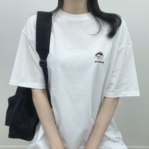 미니몰스탠다드 여성용 PX베어 반팔티 오버핏 곰돌이 자수 여름 반팔 면티셔츠