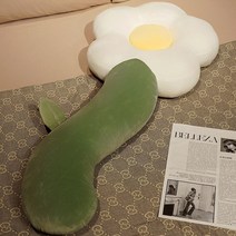 다루미 모찌 인형 말랑 벨벳 플라워 바디필로우, 화이트