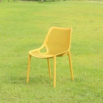 하늘창 허니콤체어 플라스틱 카페의자 테라스 야외의자 타공 펜션, 옐로우색상