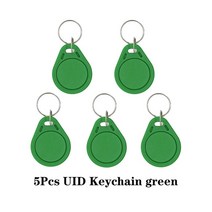 NFC 복사 RFID 액세스 제어 배지 NFC 스마트 칩 0 블록 재기록 가능 키 Fob 13.56MHZ 1K 태그 피스, 03 5PCS-UIDK-Green