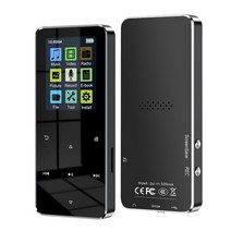 2022 MP3 플레이어 2.0 인치 금속 MP4 음악 HiFi Bluetooth5.0 지원 카드 내장 스피커 FM 알람 시계 E-Book, 04 32GB, 01 black_04 32GB