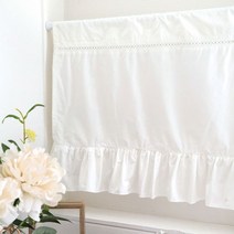 [천삼백케이] [까사베르데] 화이트 레이스 프릴 주방 바란스 가리개커튼 5종