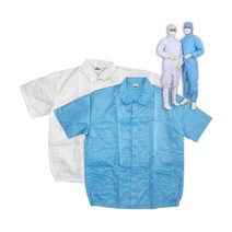 여름방진복 Y카라형 상의 하의 제전복 클린룸 보호복 M~4XL, 블루