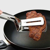 스테인리스 집게형 양면 뒤집개 뒤집게 이중 뒤지개, [-옵션:실버-]