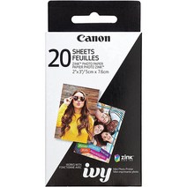 Canon Zink Photo Paper Pack 20 sheets White 2” X 3”. (3214C001), 1