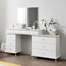 코체 확장형 인출식 화장대 1200 와이드형 서랍 수납 화이트/오크, 코체 화장대 1200 와이드형, 화이트