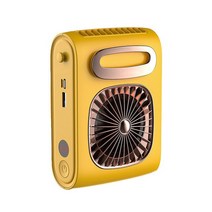 높이조절탁상용선풍기 게이밍 선풍기Xiaomi-10000MA 휴대용 허리 선풍기 USB 에어 컨디셔닝 목걸이 미니, 02 yellow, 한개옵션1