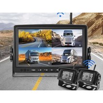 후방 카메라 무선 모니터 대형 트럭 굴삭기 중장비, 후방카메라 - 7인치 무선 카메라 1대