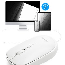 소리안나는 무소음 마우스 무선 lg그램 삼성 노트북 pc 블루투스 저소음 사무용 아이패드, 흰색
