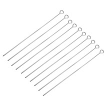 10 pcs 야외 피크닉 바베큐 prod 스테인레스 스틸 꼬치 그릴 고기 brochette 케밥 구이 바늘 도구, 기본