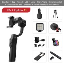 keelead 스마트 폰 액션 카메라 용 3 축 핸드 헬드 짐벌 안정기 gopro 비디오 녹화 vlog 라이브 셀카 스틱 포커스 풀 줌, 협력사, 옵션 11