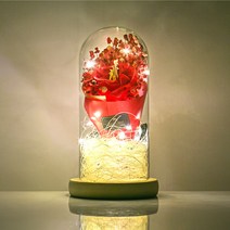 [ 아르띠콜로 사라 led 꽃 무드등 ] 로맨틱 led 무드등 10대 여성 20대 여자생일선물 인테리어 무드등 꽃다발 조화 여자친구 기념일선물 수면등 취침등 선물 분위기 조명, 레드