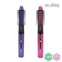 더블에스샤이니 뉴오토볼륨밍 무선고데기 AVW-002 분리형 브러쉬 자동회전형 2in1 고데기, 핑크
