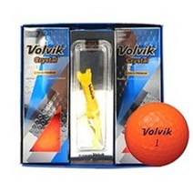 볼빅 크리스탈 골프공 3피스 하프더즌 + 골프티, 오렌지, 1세트