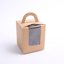 머핀상자 포장 컵케이크 쿠키 투명창 상자, 1구-크라프트