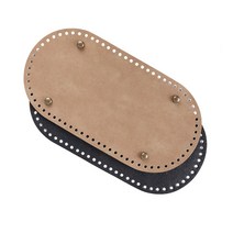 마마니트 징장식 타원형 가죽 가방바닥 국내산, 대형 베이지 29.5x15cm