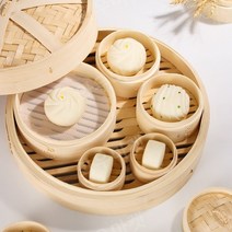대나무 찜기 수제 대나무 만두 딤섬 떡 옥수수 샤오롱바오 찜기, 20CM 뚜겅, 1개