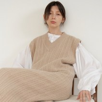 에리아 케이블 니트 원피스 (베이지)