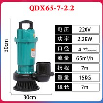 소형 양수펌프 농업용 양수기 380V 소형 잠수정 물펌프, 2.2KW-4인치 구경 - 가정용 220V