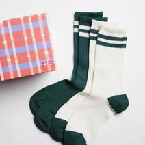 유니클로 여성용 장목 히트텍 양말 따뜻한 선물상자 포장 2SET