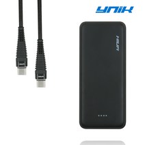 유닉 보조배터리 Real 20000mAh YP24000, PD케이블 패키지(블랙)