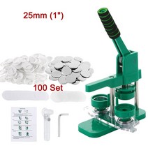 뱃지만들기 회전 단추 배지 메이커 기계 DIY 핀 펀치 프레스 키트 100pcs 부품 서클 커터 회전베이스 37mm, 01 25mm set