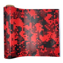 camo vinyl film car wrap 디지털 우드랜드 car film bike console computer laptop skin 오토바이 위장 사막 diy 스티커, 레드 블랙 02, 50cmx300cm