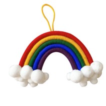 마크라메 무지개 폼폼 구름 벽장식 까페 소품 방꾸미기, 무지개폼폼-레드