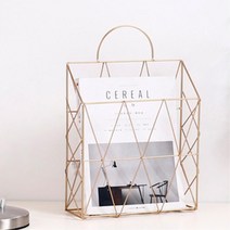 인테리어 효과 벽걸이용 잡지 신문 보관함 차 양말수납 속옷정리 주방 욕실, 1개, 골드