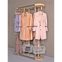 회전행거 드레스룸 시스템 이중 행거 공간활용행거, (115x52x190또는210cm)4극