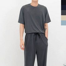 남자여름반팔바지세트 1P 아이스 일자 팬츠 무지 반팔 번호 42257EA