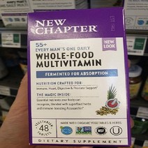 [이라운드몰]뉴챕터 55세 이상 남성용 홀푸드 멀티비타민 48정, 단품, 옵션선택
